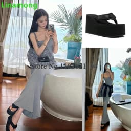 Wedges Heel Flip-flops Platform Slippers For Female Women Outside Casual Thick sole Fashion Hot Sales Summer Round Toe Shoes