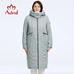 Astrid Women's Winter Jacket 2023 Plus Size Bio Down Jackets Fur Collar Hooded Quilted Cotton Coat Women Parka Female Clothing
