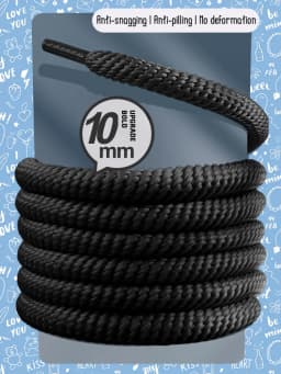 1Pair Round Shoelaces for Shoes 10mm Thick Shoelace Running Sneakers Laces 100/120/140/160CM Quality Rope Shoe Laces