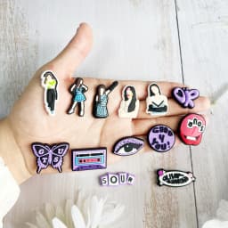 13 Pcs Olivia Shoe Charms for Clog Different Matching Sandals Wristbands Bracelets, Trendy Music Shoe Charms Decorations for Tee