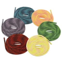 Coolstring 4mm Premium Polyester Hat Rope Water Waves Stripe Sport Luxurious Runner Round Two-color Wavy Polyester Shoelaces