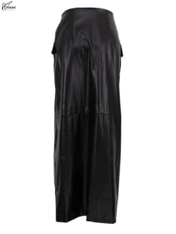 Oymimi Casual Black Pu Leather Skirts For Woman Elegant Button High Waisted Skirts Fashion Pockets Straight Skirt Streetwear