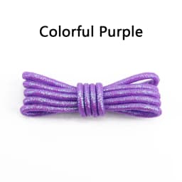 Round Shiny Shoelaces Metallic Glitter Shoe Laces Gold Silver Silk Shoes Lace Sports Casual Colorful Rainbow Gradient Shoelace