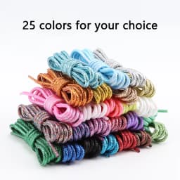 Round Shiny Shoelaces Metallic Glitter Shoe Laces Gold Silver Silk Shoes Lace Sports Casual Colorful Rainbow Gradient Shoelace