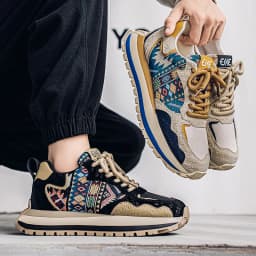 2025 Trend Print Mens Fashion Shoes Design Chunky Men Casual Sneaker Breathable Platform Sneakers Male Running Jogging Shoes