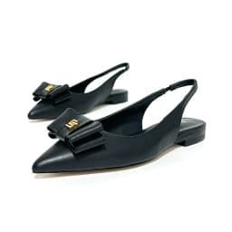 2024 New Summer Women's Sandals Genuine Leather Pointed Elastic Band Sexy Low Heel Sandals Fashion Leather Bag Party Shoes 34-44
