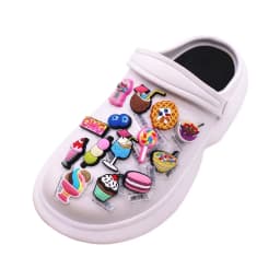 1Pc 3D Sweet Dessert Clog Charms Candy Kawaii Cute Yummy Bakery Icecream Waffle Cupcake Trendy Hole Shoes Accessories Decor Gift