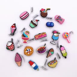 1Pc 3D Sweet Dessert Clog Charms Candy Kawaii Cute Yummy Bakery Icecream Waffle Cupcake Trendy Hole Shoes Accessories Decor Gift