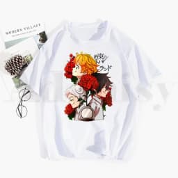 The Promised Neverland Emma Norman Ray Anime Tshirt Hip Hop Girl Print Top Tees Harajuku Tshirts Men Fashion Summer T-shirts