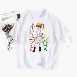 The Promised Neverland Emma Norman Ray Anime Tshirt Hip Hop Girl Print Top Tees Harajuku Tshirts Men Fashion Summer T-shirts