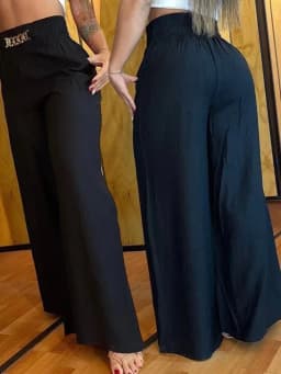Summer Chain Decor High Waist Wide Leg Pants New Spring Elegant Women Black Casual Pocket Loose Street Trousers Y2k Long Pant