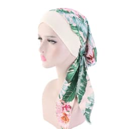 New Fashion Printed Flowers Women Inner Hijabs Caps Muslim Head Scarf Turban Bonnet Ready to Wear Ladies Wrap Under Hijab Cap
