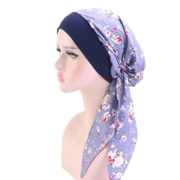 New Fashion Printed Flowers Women Inner Hijabs Caps Muslim Head Scarf Turban Bonnet Ready to Wear Ladies Wrap Under Hijab Cap
