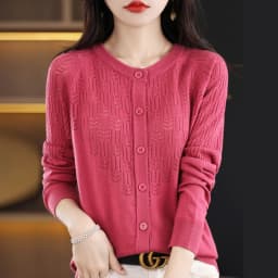 Spring Autumn Women Wool Blend Sweater O-neck Hollow Out Cardigan New Fashion Casual Knitted Slim Soft Jacket Bottoming Tops