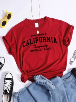 Sports Division California Ship Baseball League T-Shirts Comfortable Round Neck Tshirt Comfortable Hipster Tee Top Casual Tshirt