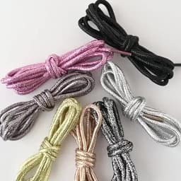 New Round Colorful Shoelaces Glitter White Shoelaces of sneakers Metallic Shiny gold silver Flat shoe laces sports running Lace
