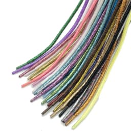 New Round Colorful Shoelaces Glitter White Shoelaces of sneakers Metallic Shiny gold silver Flat shoe laces sports running Lace