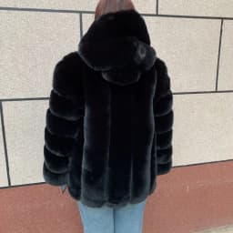 Women's Faux Fur Hooded Coat Winter Warm Fashion Hooded Fur Jacket Imitation Fox Fur Fluffy Coat Women's Clothing