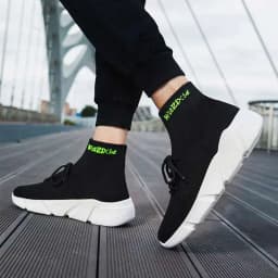 MWY Casual Shoes Men Sneakers Breathable Lace Up Mesh Socks Shoes zapatillas hombre Women Sports JoggingShoes Plus Size 35-47