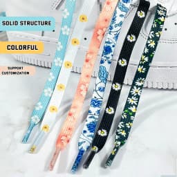 NEW Small Daisy Cherry Blossom Lace Shoelace AF1 Shoelace High-Cut Low Original Female Flower Decorative Buckle Female Shoelace