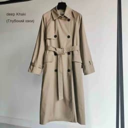 UK Brand new Fashion 2024 Fall /Autumn Casual Double breasted Simple Classic Long Trench coat with belt Chic Female windbreaker