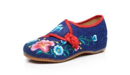 Floral Embroidered Shoes for Women Vintage Casual Loafers Canvas Dance Performance Shoe Ethnic Pumps Ladies Slingbacks Sandals