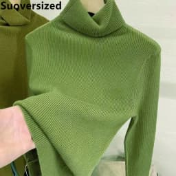Classic Women's Turtleneck Sweaters Warm Pullover Basic Slim Korean Casual Fall Winter Elegant Knitted Tops All Match Jumper