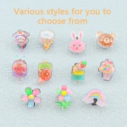 Shoelaces Decorative Clip Children's Bling Glitter Princess Ice Cream Rainbow Shoe Buckle Removable Shoe Charms Decorations 1PCS