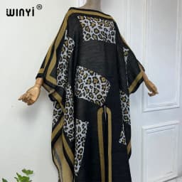 NEW WINYI print Comfort Warm fashion kaftan Holiday Caftan Elegant Africa Women Boho party winter clothes for women long dress