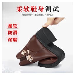 Women's Rhinestone Leather Boots Autumn Winter Warm Cotton Shoes Low Heel Round Head Side Zip Footwear Mother's Cotton Shoes