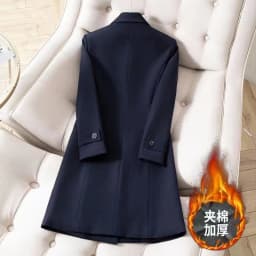 Ladies Long Blazer High Quality Autumn Winter Women Black Red Navy Blue Thicke Blazers Female Casual Jacket Coat Windbreakers