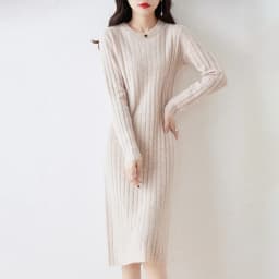 100% Pure Wool Knit Dress Women's Autumn And Winter Slim Knee-Length Dress Sweater Skirt With Bottoming Skirt