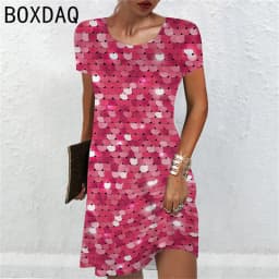 3D Colorful Fish Scales Print Dress Oversized Women Short Sleeve Casual Dress Female Loose A-Line Mini Dress Vestidos De Mujer