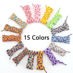 Flat Shoelaces for Sneakers Rainbow Shoelace Colorful Striped Shoe Laces for Woman Man Width 1CM Length 100/120/140/160CM 1 Pair