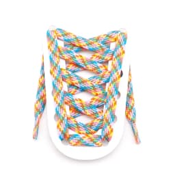 Flat Shoelaces for Sneakers Rainbow Shoelace Colorful Striped Shoe Laces for Woman Man Width 1CM Length 100/120/140/160CM 1 Pair