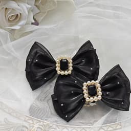 Lolita Shoeclips Accessories Slippers Shoe Clip Bow New in Y2k Shoes Accessories for Woman White Black Shoe Decoration Supplies