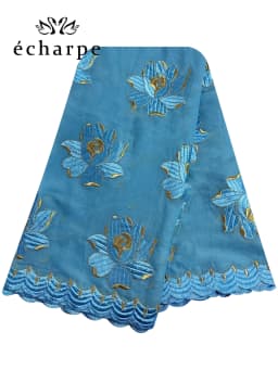 2022 New African Islamic Women Scarf Fashion Pashmina Turban Pray 100% Cotton Embroidered Shawl Wrap Muslim Party Hijab for Lady