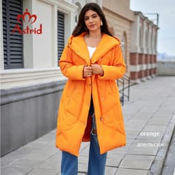 Astrid Fashion Women's Autumn Winter Parka Plus Size Woman Clothing Long Loose Padding Warm Hood Lady Quilted Jacket Coats Belt