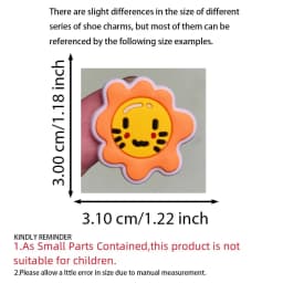 Good Quality 1pcs Kawaii Sun Expression PVC Shoe Charms Sandals Shoes Accessories Shoes Ornament Fit Kids DIY Party Xmas Gift