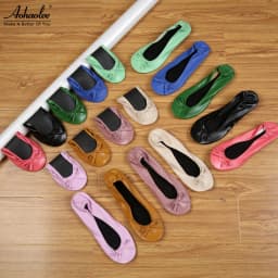 Aohaolee After Party Shoes Fashion Women Shoes Flats Portable Fold Up Bridal Prom Ballerinas Flat Shoes Roll Up Foldable Ballets