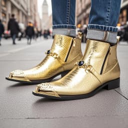 Autumn Man Wedding boots Metal Tip zipper Genuine leather Chelsea boots Leisure time party Customized Singer Men's Boots
