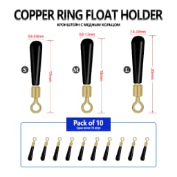 10pcs/lot Fishing Float Holders Silicone Holder 360 Degree Freely Rotating Swivels Copper B Shape Ring Connect Fishing Tackle