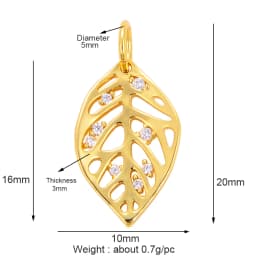 Pine Cone Lotus Coconut Tree Sun Flower Ginkgo Leaf 18K Gold Charm,Bracelet Earring Attachment Jewelry Components Findings L44