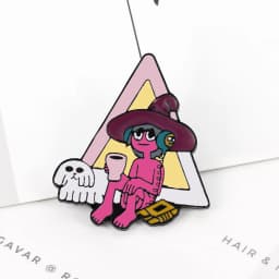 Pink Collection ! The Midnight Gospel Hard Metal Enamel Pin Badge Brooch Dog Hat Lapel Pin Brooches Anime Pins Jewelry Gift