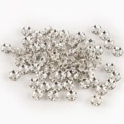 50pcs Wave Side Metal White K Rhinestone Rondelle Austiran Crystal Big Hole Loose Spacer Beads For Jewelry Making DIY Supplies