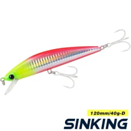 TSURINOYA 120S Sinking Minnow 12cm 40g DW37 Saltwater Hard Boat Fishing Lure Artificial Minnow Bait with Treble Hooks Wobblers