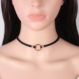 Black Velvet Punk Chokers Necklaces for Women Gothic Collar Necklaces Golden Circle Chokers Fashion Jewelry Wholesale