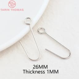 (2239)20PCS Height 16MM 24K Gold Color Plated Brass Earring Hook Diy Jewelry Findings Accessories Wholesale