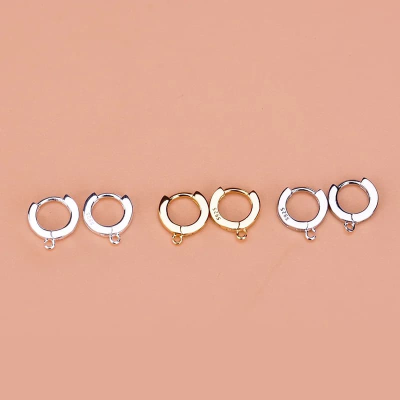 S925 sterling silver semi-finished open ear loops Handmade diy materials for accessories for women