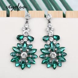 Veyofun Luxury Big Crystal Drop Earrings Wedding Dangle Earrings Fashion Jewelry for Women Gift Wholesale